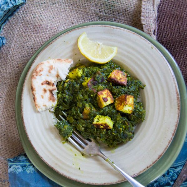 Spinach and Cheese Curry (Palak Paneer). Recipe by Indiaphile.info