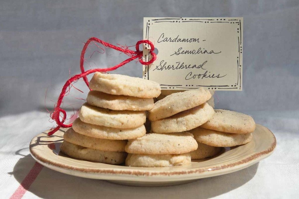 Cardamom Semolina Shortbread Cookies by Indiaphile.info