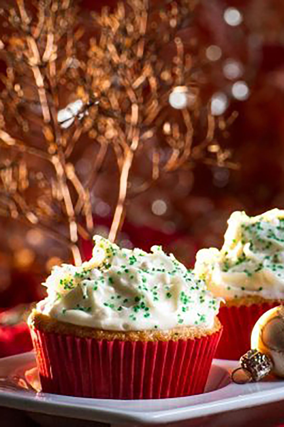 Chai ginger cupcakes with mascarpone frosting.