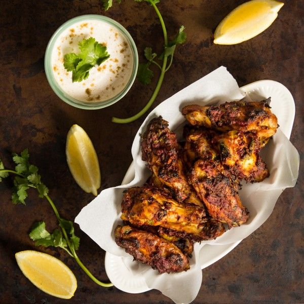Baked Tandoori Chicken Wings with Cumin Yogurt Dip Indiaphile