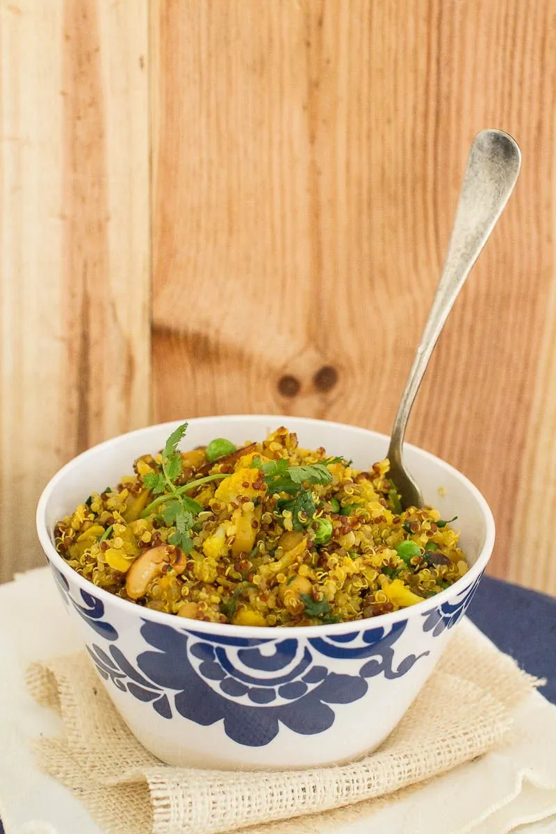 Healthy and Easy Indian Spiced Quinoa by Indiaphile.info