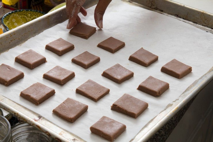 Chocolate Cardamom Shortbread Cookies with Candied Rose Petals by Indiaphile.info