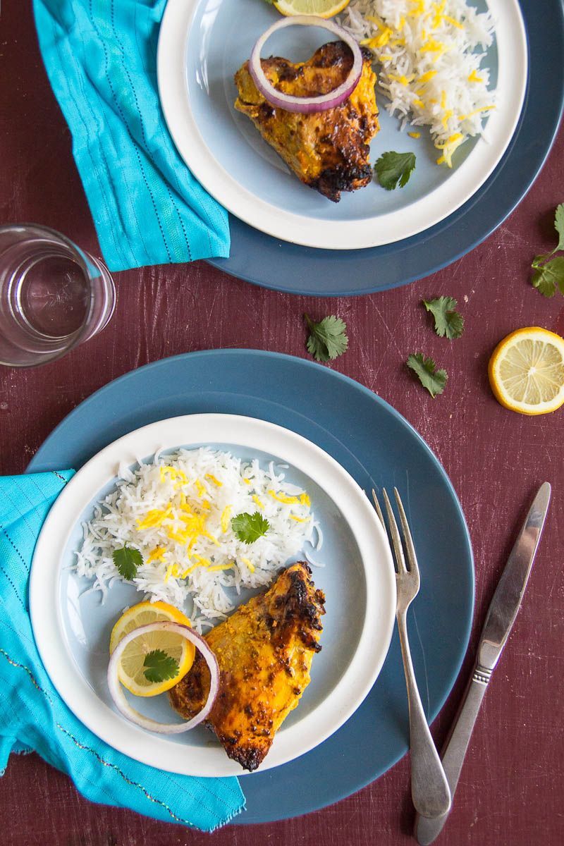 Saffron Tandoori Chicken by Indiaphile.info