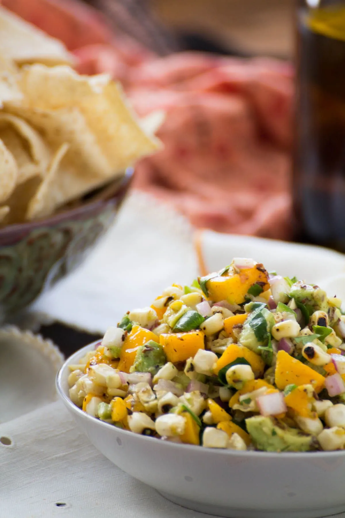 Mango Avocado Salsa with Flame Grilled Corn.