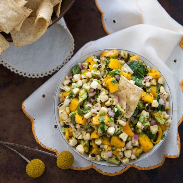 Mango Avocado Salsa with Flame Grilled Corn. Recipe by indiaphile.info