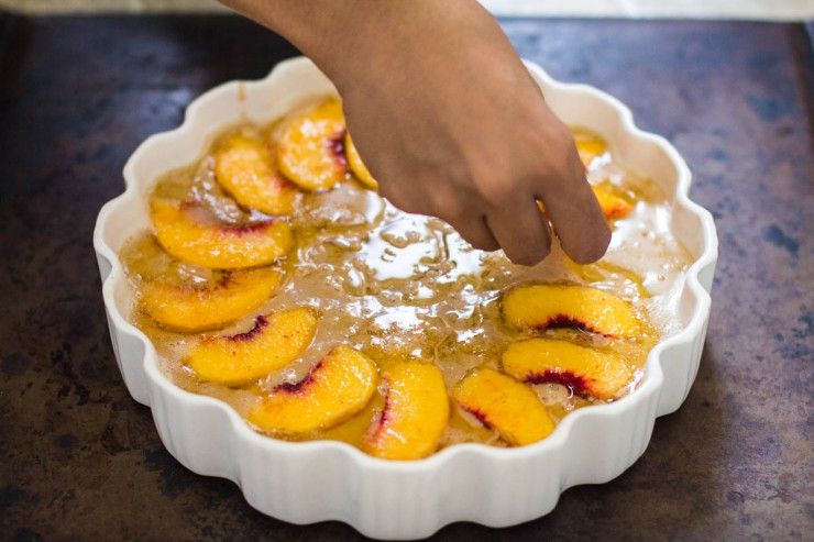 Peach and Curry Leaf Cobbler recipe by Indiaphile.info