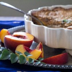 Peach and Curry Leaf Cobbler recipe by Indiaphile.info