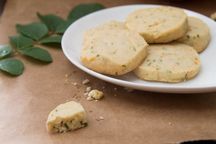 Citrus and Curry Leaf Shortbread Cookies recipe at Indiaphile.info