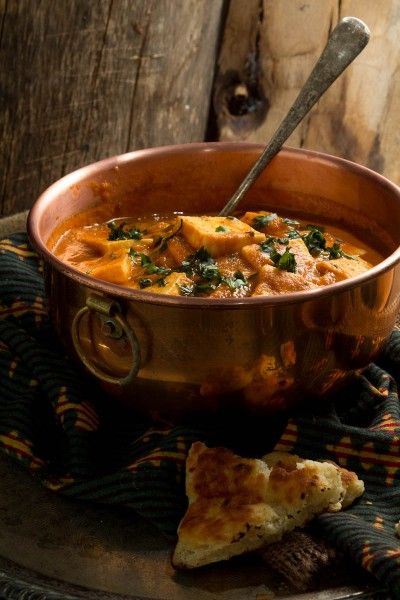 Paneer Makhani in a copper serving bowl