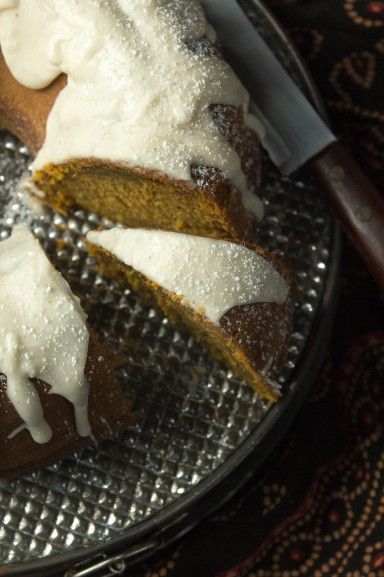 Chai Spiced Pumpkin Bundt Cake recipe at Indiaphile.info