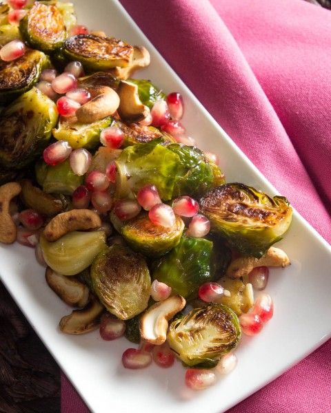 Pan Roasted Brussel Sprouts and Pomegranate Salad recipe and Indiaphile.info