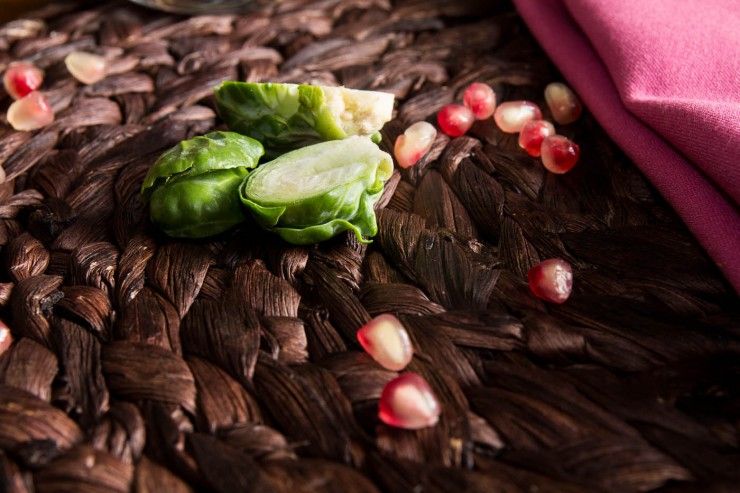 Pan Roasted Brussel Sprouts and Pomegranate Salad recipe and Indiaphile.info