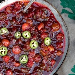 Bowl of cranberry chutney