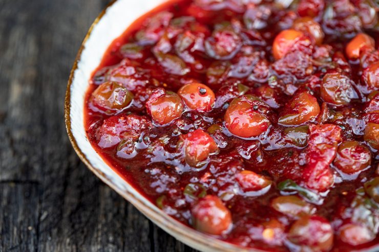 Bowl of cranberry chutney