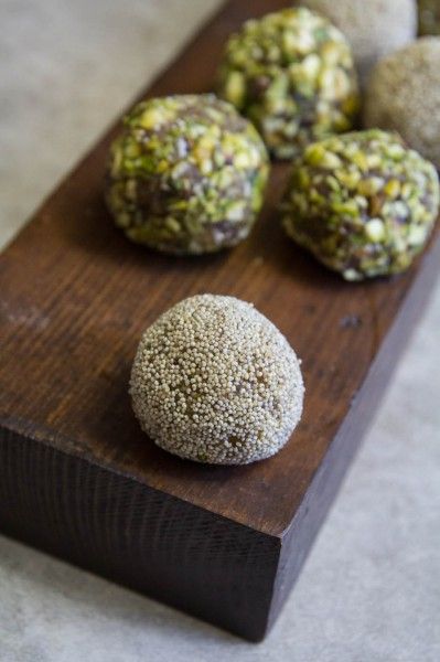 Date Bites on a wooden background