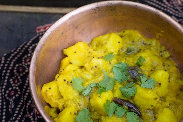 Potato Curry - This potato curry is ready in minutes using either a pressure cooker or instant pot