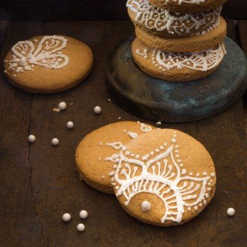 Two cookies in foreground and