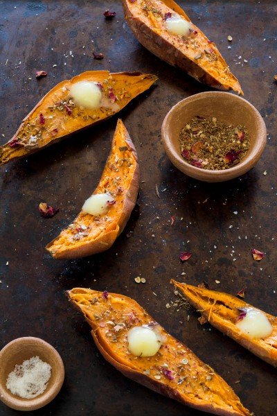 Indian spiced roasted sweet potatoes with ghee