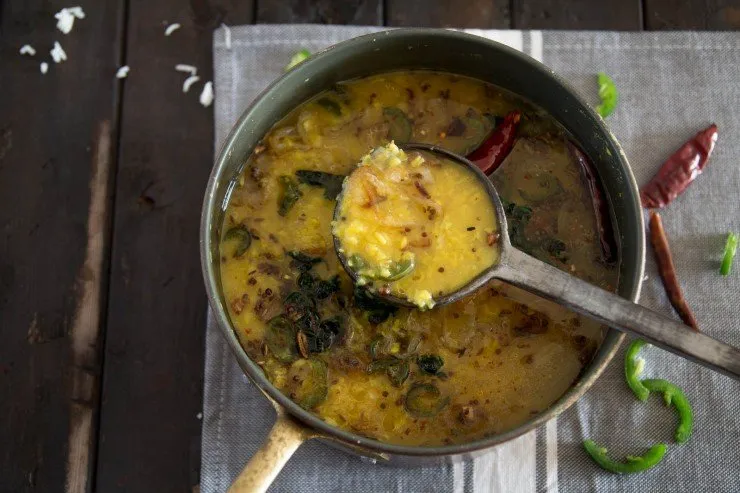 Moong Dal with Turmeric and Shallots recipe by Indiaphile.info