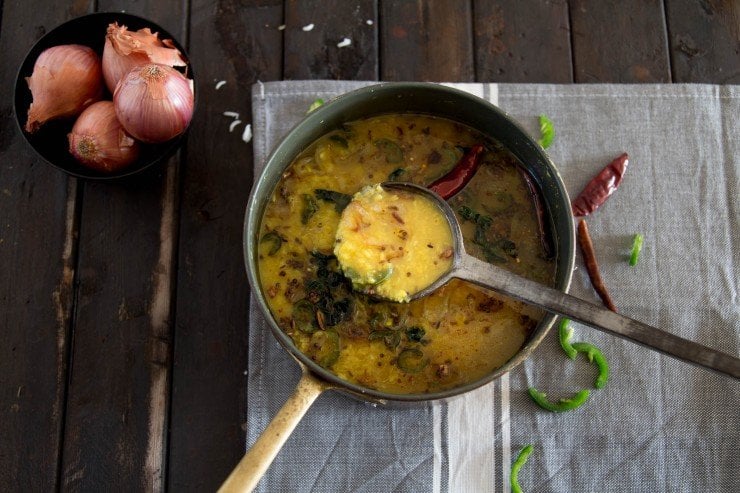 Moong Dal with Turmeric and Shallots recipe by Indiaphile.info
