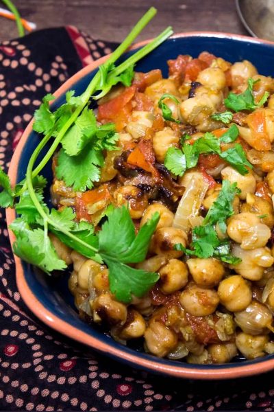 A bowl of chana masala