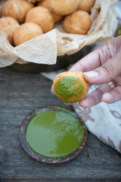 Tuvar kachori with green chutney