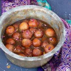 Gulab jamun in sugar syrup