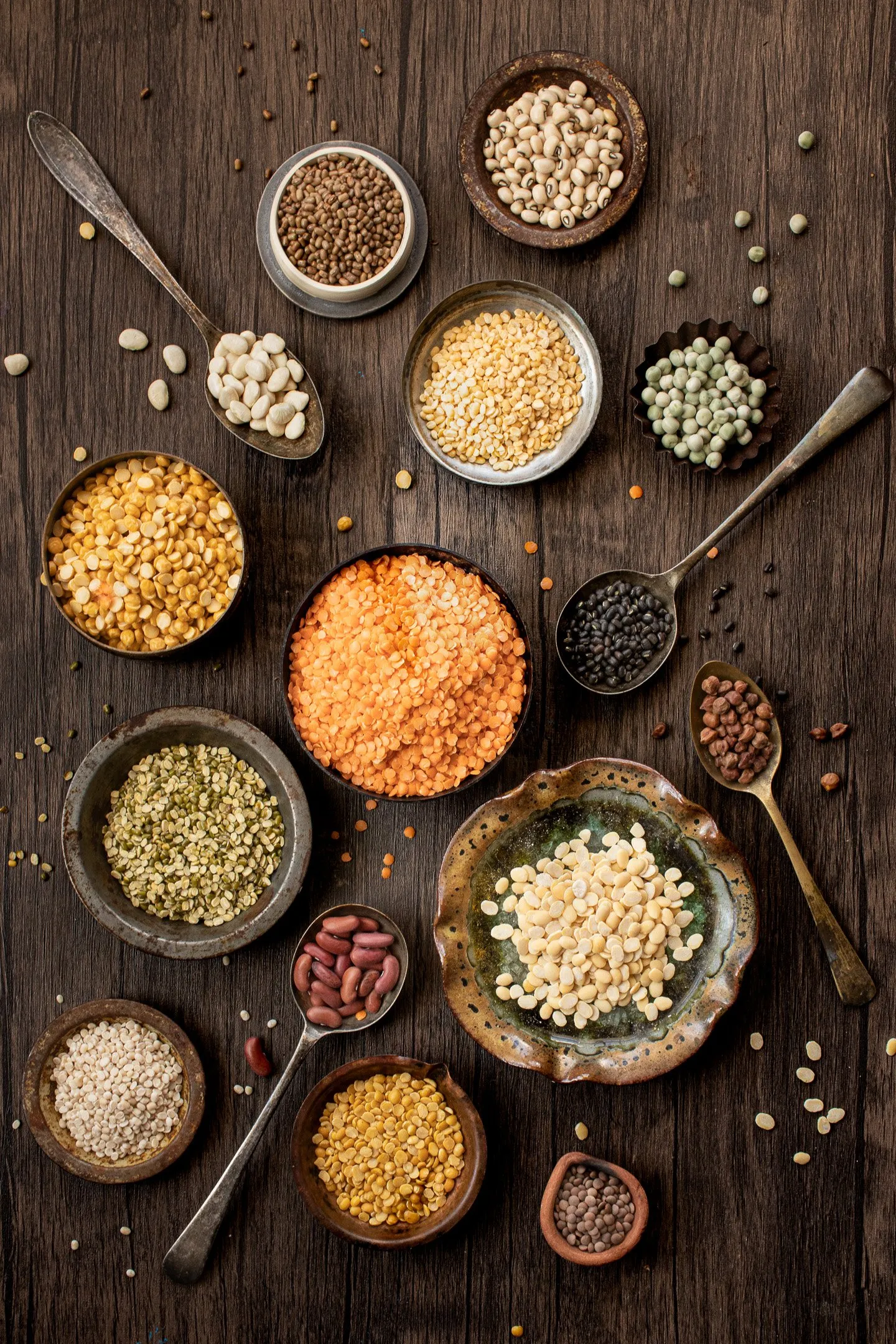 Dal, lentils, beans and pulses commonly used in Indian cooking