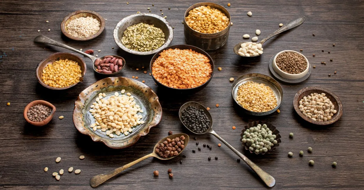 A collection of lentils, beans and pulses frequently used in Indian cuisine