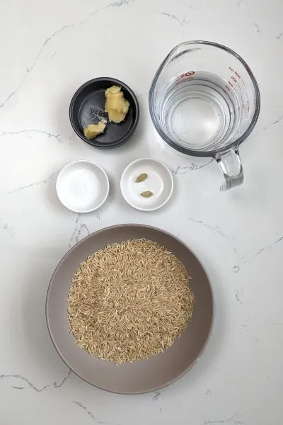 Ingredients for brown basmati rice