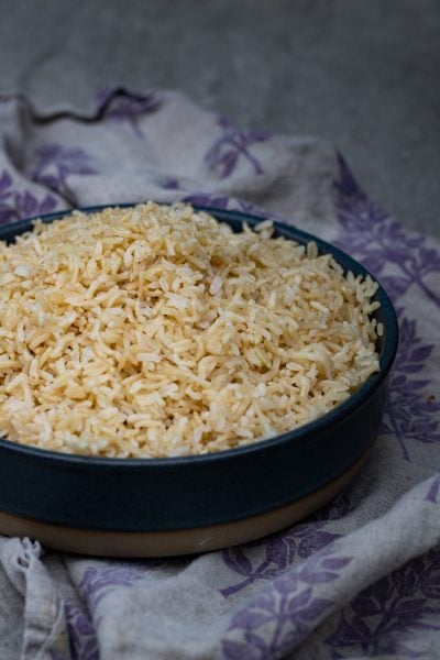 Bowl of brown basmati rice