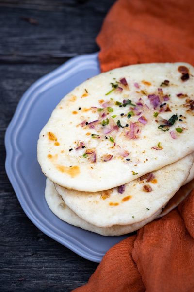 Onion kulcha on a plate