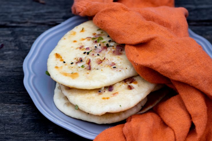 Kulcha on a plate