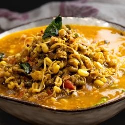 Bowl of sprouted moong dal