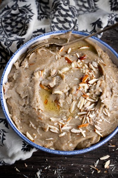 Bowl of bajra halwa