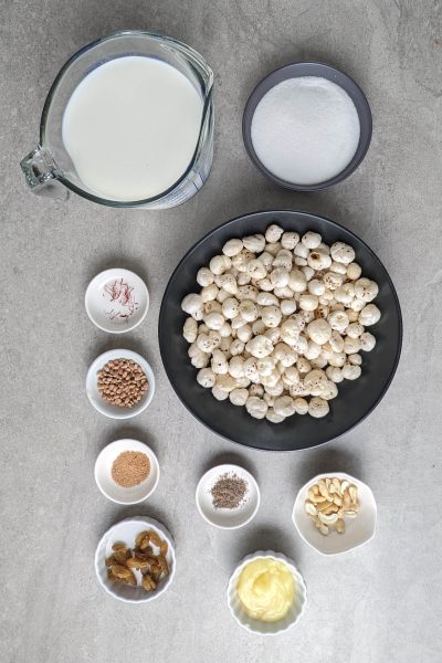 Ingredients for makhana kheer