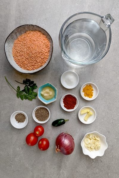 Ingredients for masoor dal