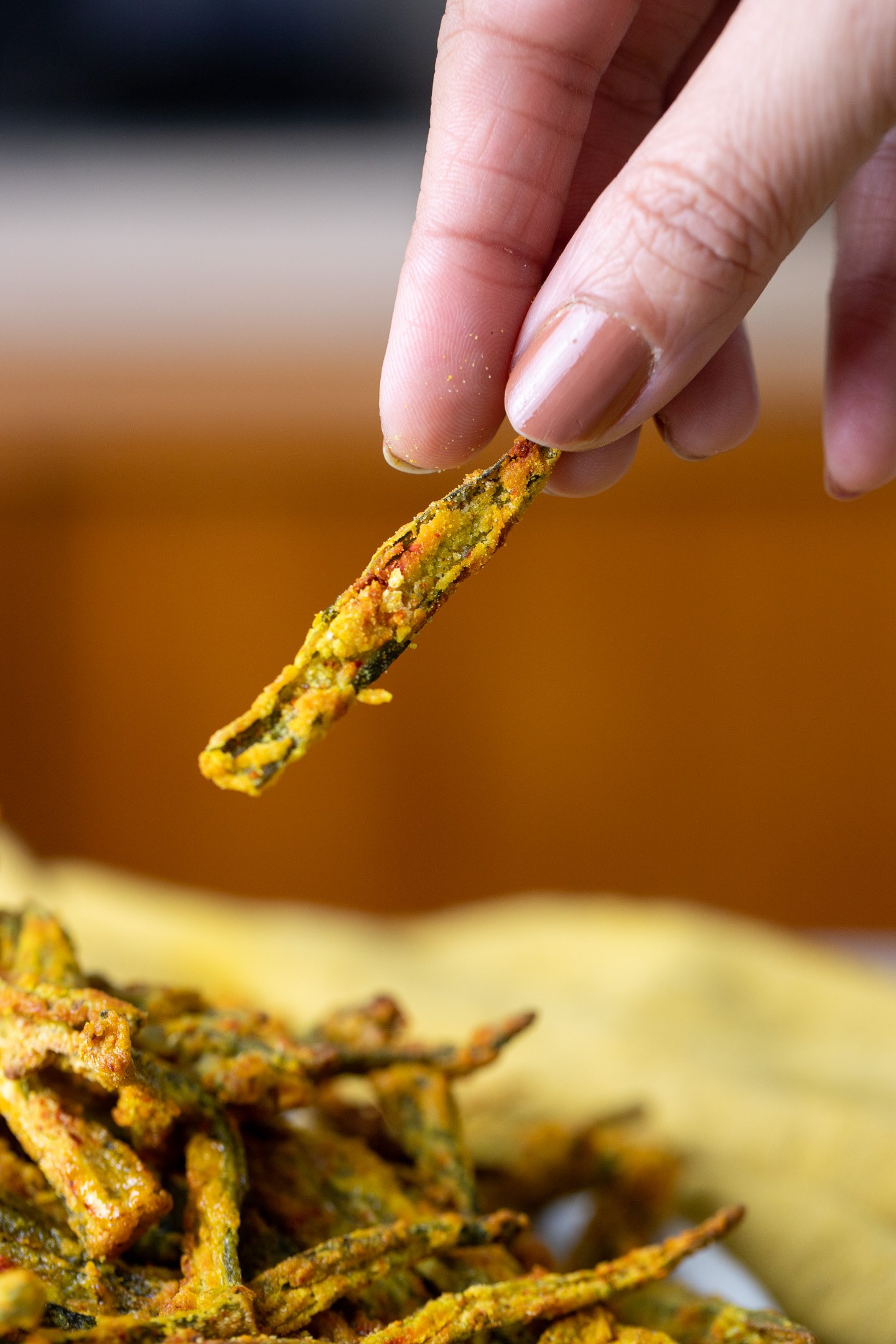 Kurkuri Bhindi | Air Fryer Fried Okra - Indiaphile