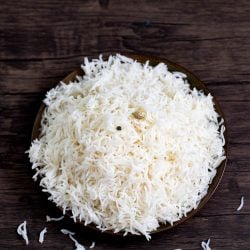 A plate of well-made basmati rice.