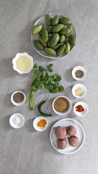 Ingredients for parval batata nu shaak