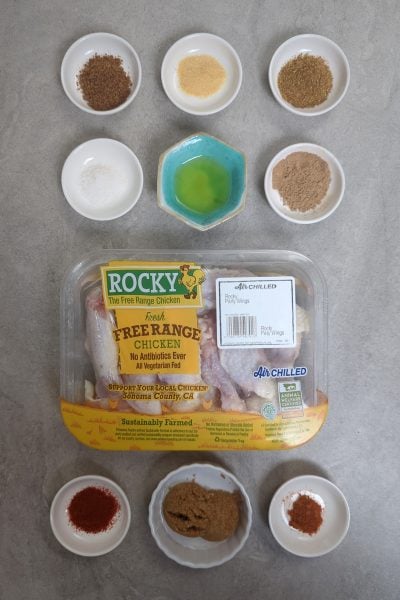Ingredients for Spicy Dry Rubbed chicken wings