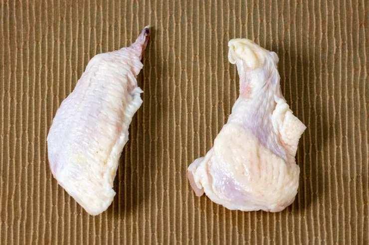 The two types of chicken wings: flats and drumettes.